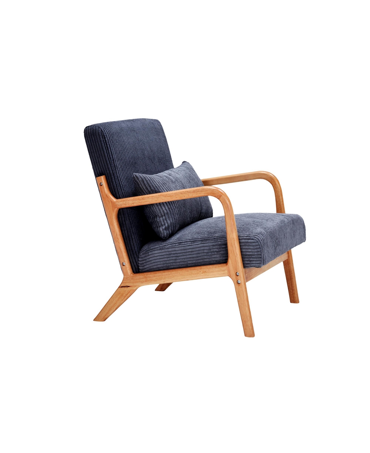 Jujabu Beige Modern Accent Chair with Pillow