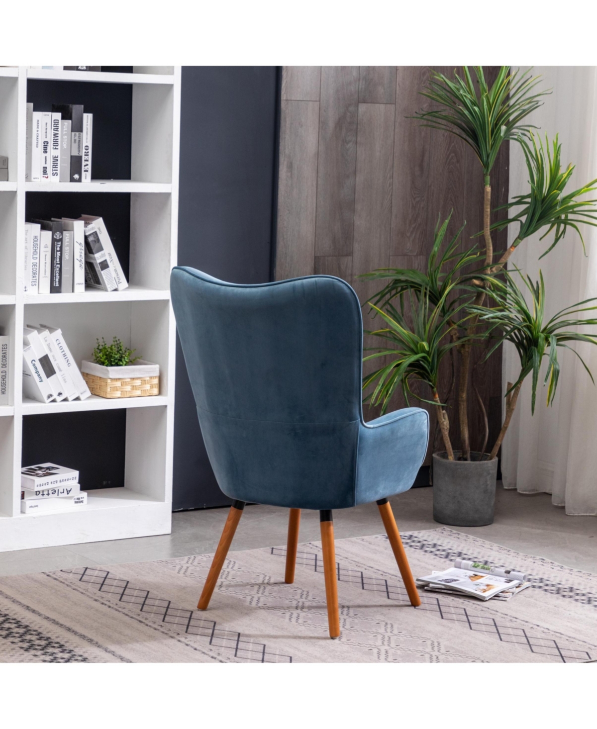 Jujabu Contemporary Silky Velvet Tufted Button Back Accent Chair