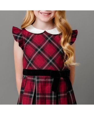 Baby Girls Organic Flutter Sleeve Peter Pan Collar Party Dress