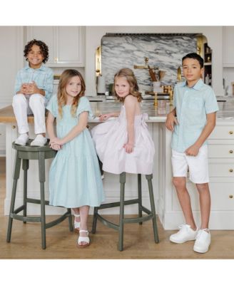 Baby Girls Heirloom Organic Sleeveless Special Occasion Sundress with Bow Back Detail and Embroidery