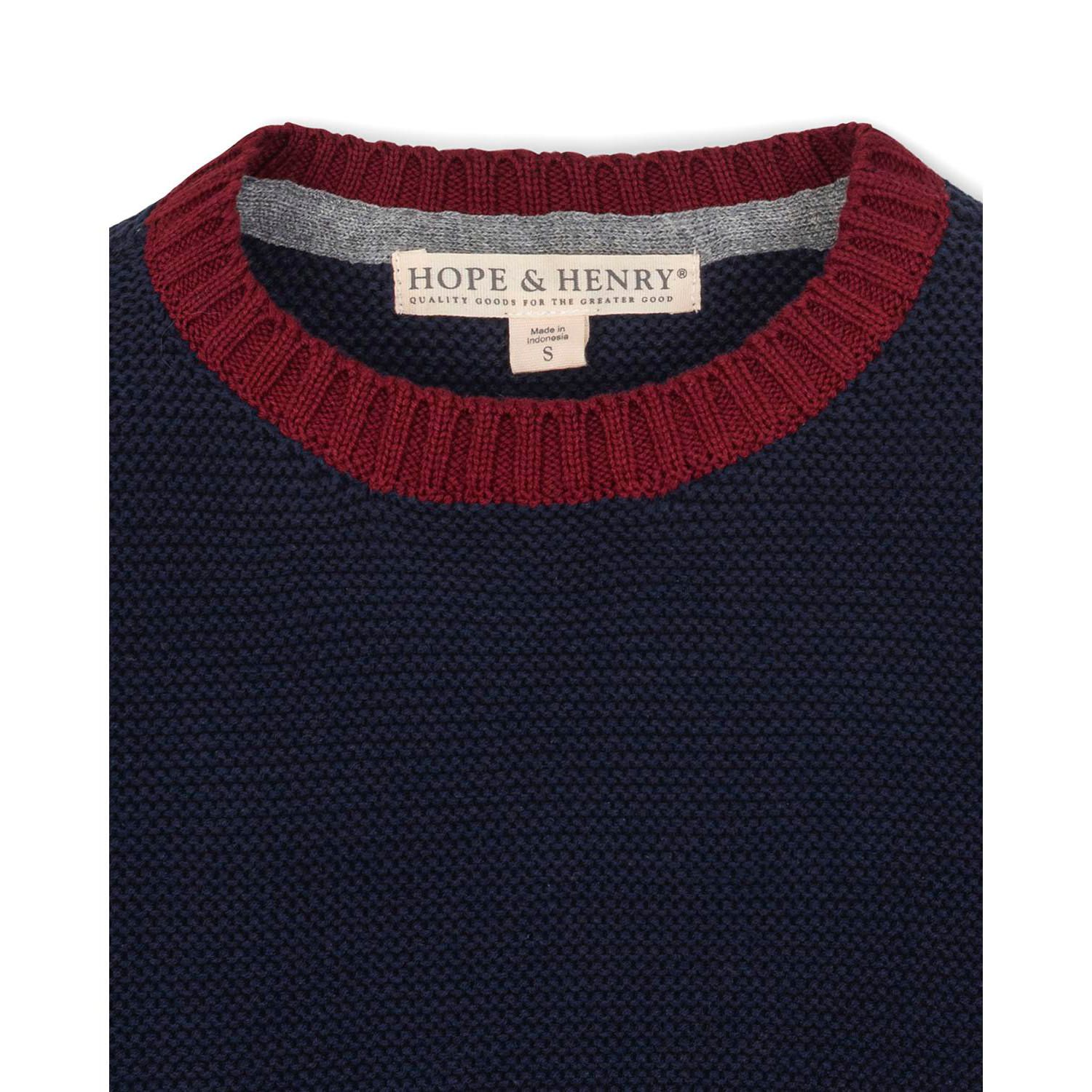 Hope and Henry Little and Big Boys' Organic Long Sleeve Crewneck Pullover Sweater