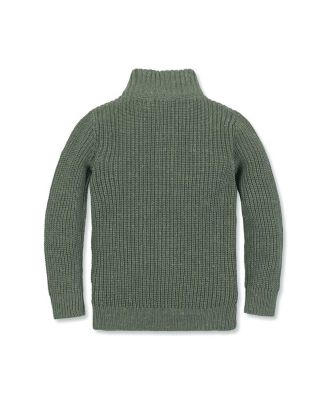 Little and Big Boys' Organic Mock Neck Cardigan Stitch Sweater