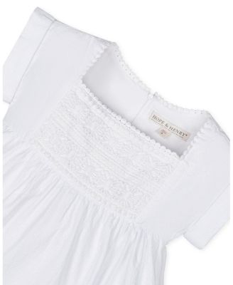 Toddler Girls Sleeveless Crochet Detail Empire Waist Seersucker Dress