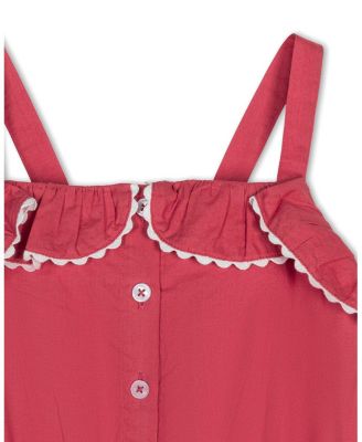 Toddler Girls Sleeveless Button Front Ruffle Sundress