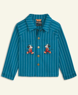 Boys 2T-7 Pinstripe Mickey Mouse Shirt Jacket, Macy's Exclusive