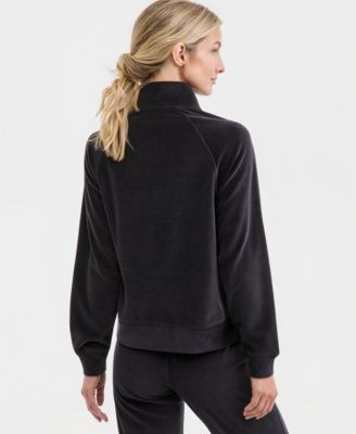 Women's New Heritage Velour Half Zip Collared Top