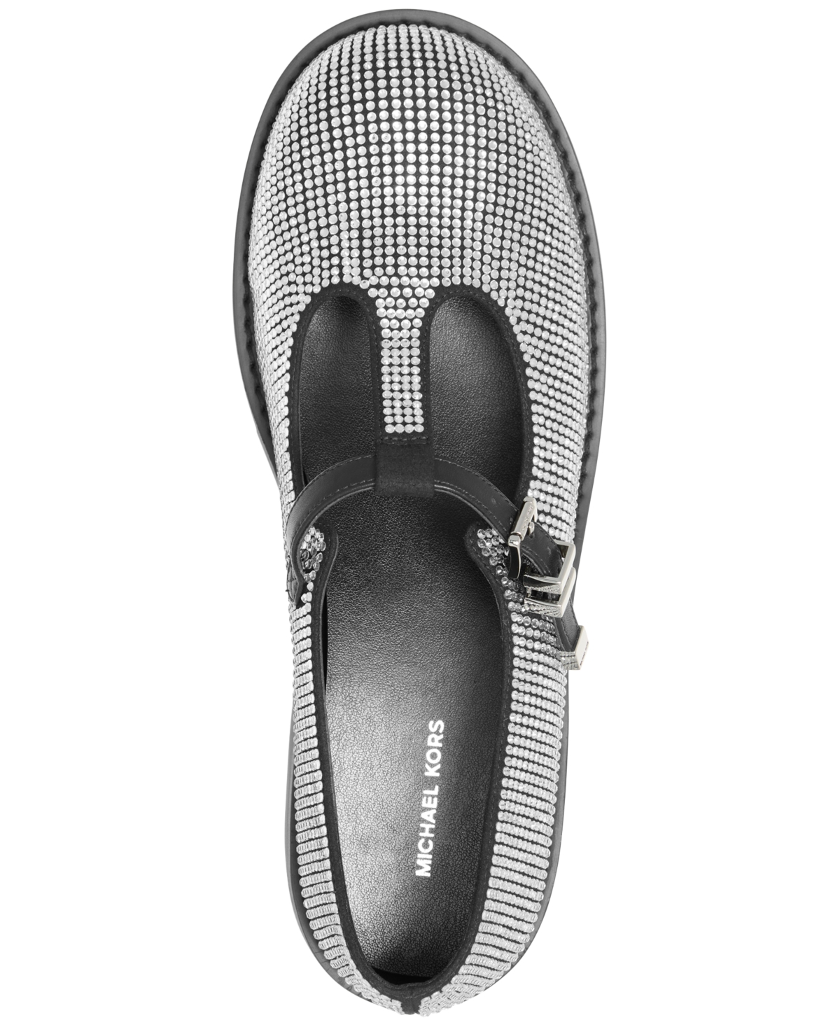 Michael Kors Michael  Women's Darrington Round Toe Mary Janes Loafers In Silver