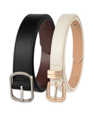 2-Pc. Reversible Center Bar Buckle Belt Set