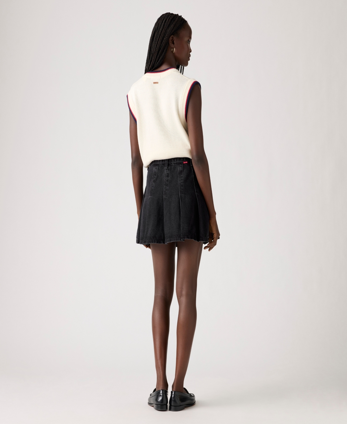 Levi's Women's Pleated Denim Mini Skirt In Black
