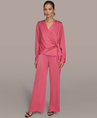 Women's Faux Wrap Long Sleeve Top