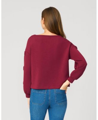 Women's Bow Sleeve Detail Scuba Sweatshirt