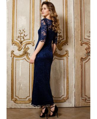 Women's Lila 3/4 Sleeve Lace Maxi Gown