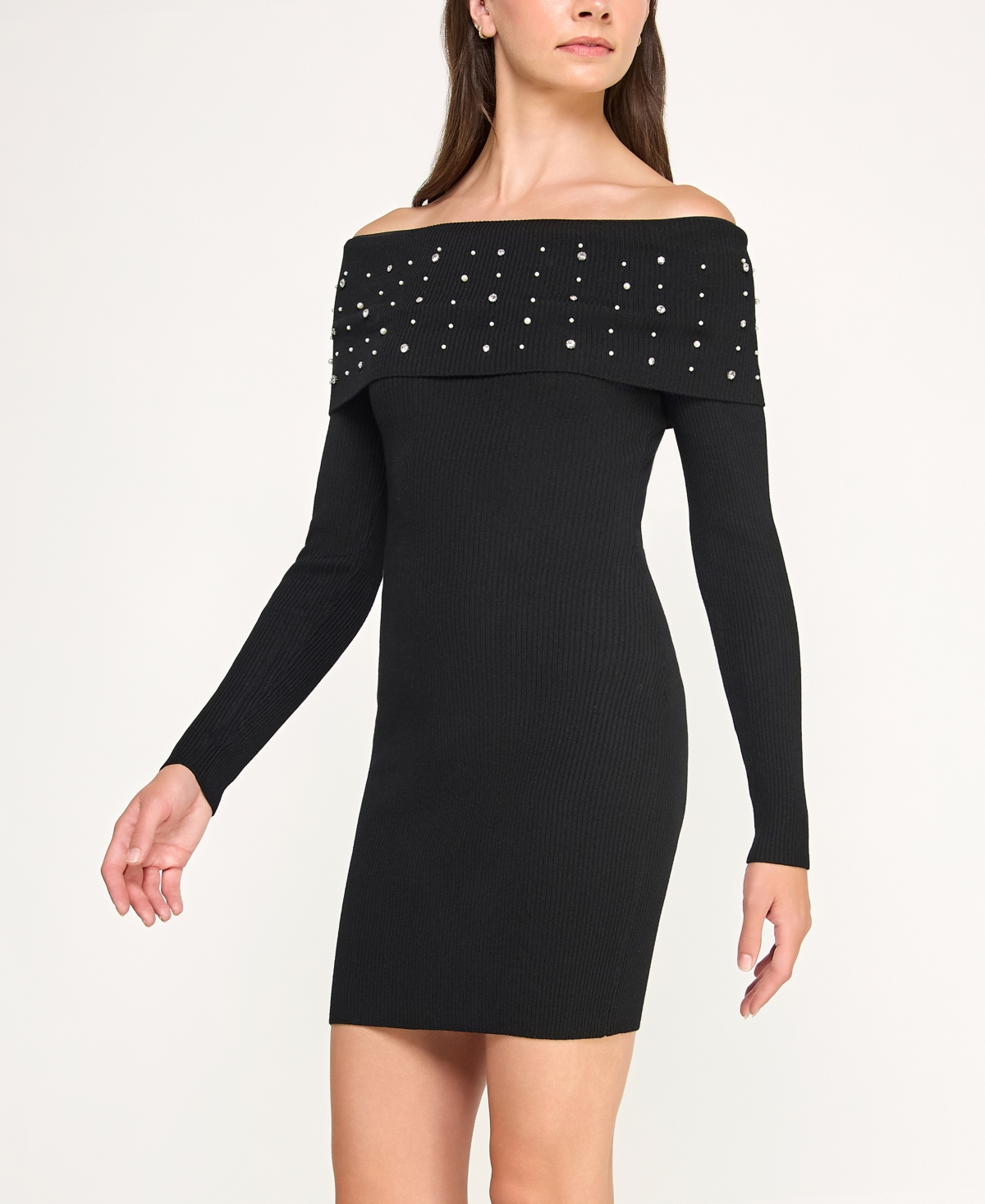 Bcx Women's Long Sleeve Slim Sweater Dress In Black