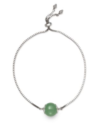 Jade Bolo Bracelet in Sterling Silver