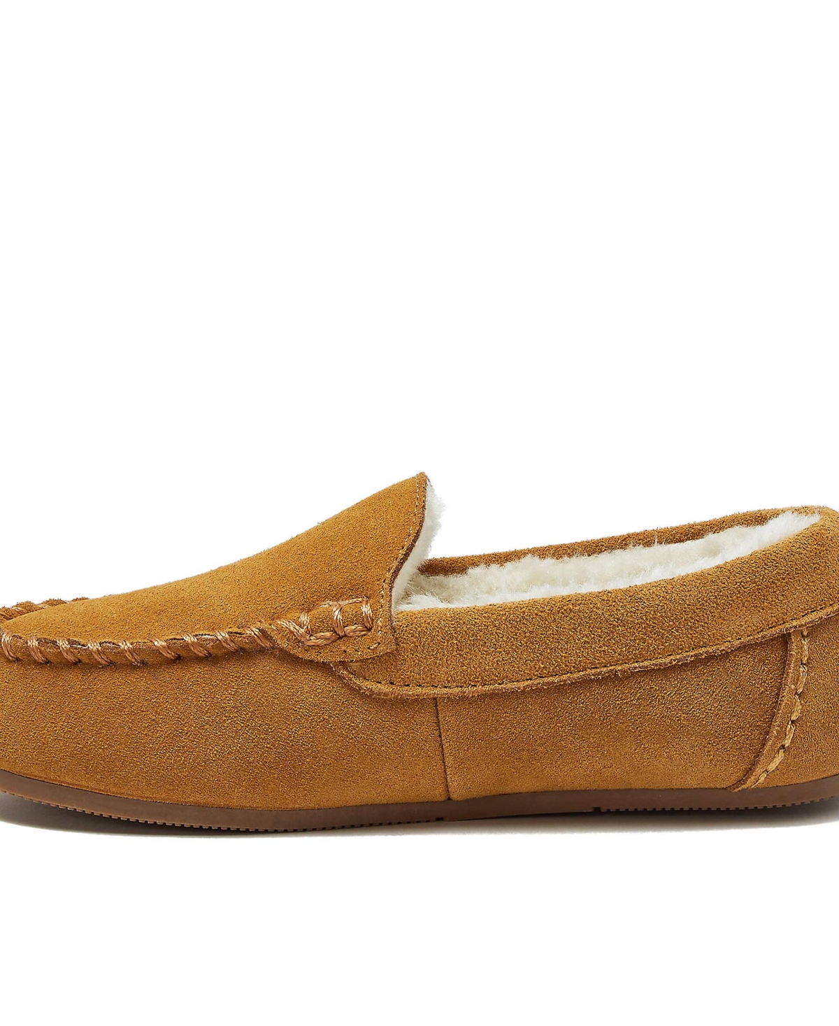 Lands' End Kids Fuzzy Lined Suede Moccasin Slippers