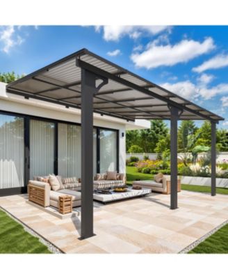 14'x10' Adjustable Height Wall Mounted Outdoor Gazebos Pergola