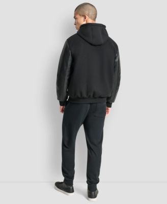 Men's Colorblocked Removable Hood Varsity Jacket