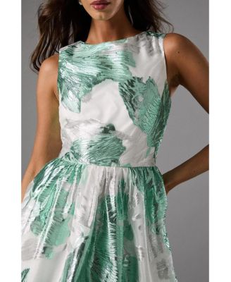 Women's Jacquard Fit And Flare Midi Dress