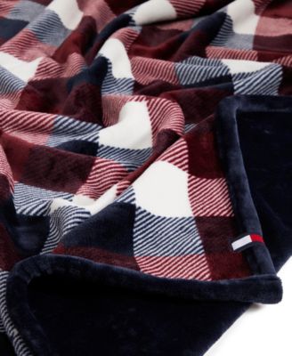 Printed Plush Plaid Throw, 70" x 50"