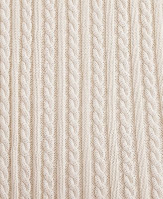 Solid Cotton Cable Knit Throw, 70" x 50"