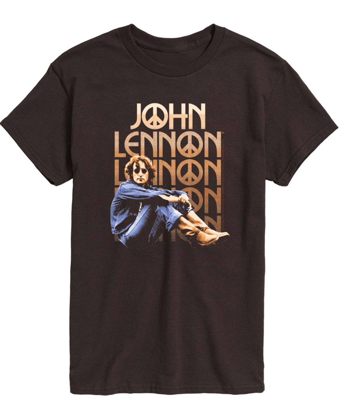 Airwaves Men's John Lennon Short Sleeve T-Shirt - Brown