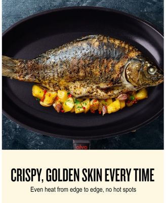 Energy Nonstick Ceramic Fish Pan 13.7" - Lightweight, Easy to Clean Fish Pan