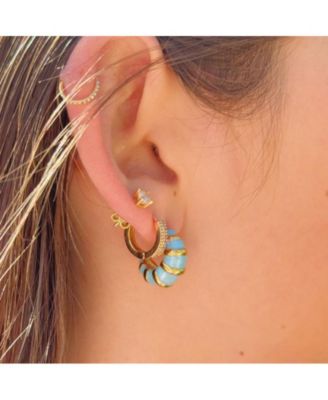 Croissant Blue Enamel Hoops