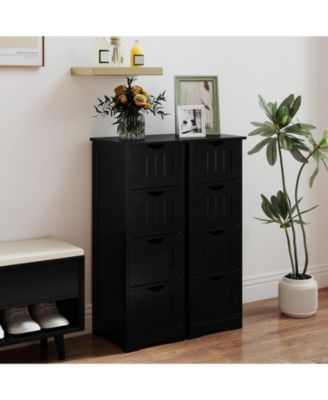 32.5”H MDF 4 Drawers Freestanding Narrow Side Storage Organizer Bathroom Floor Cabinet