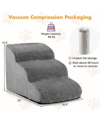 3-Tier Foam Dog Ramp Non-Slip Dog Steps Soft Pet Stairs Ladder for High Sofa