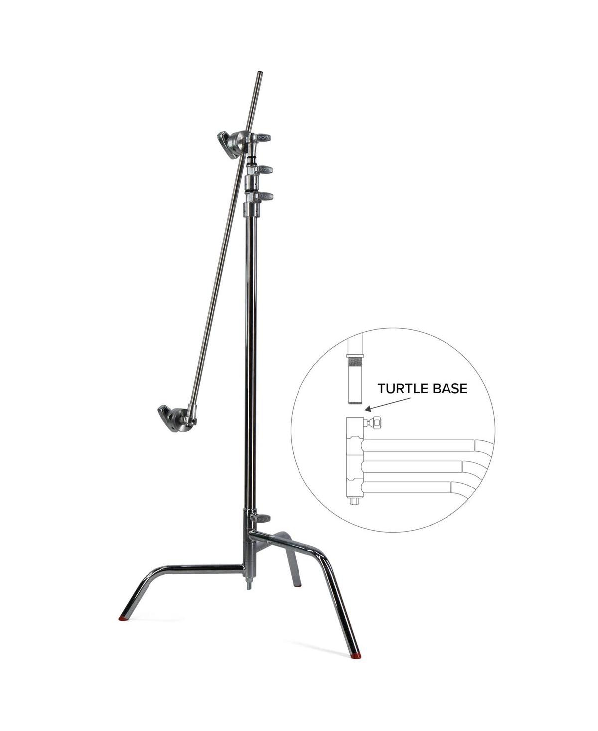 Matthews 40" C+ Stand with Turtle Base and Grip Head and Arm, Chrome, 4-Pack