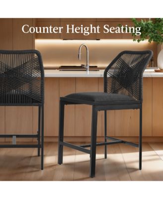 Set of 2 Indoor Outdoor Counter Height Barstools