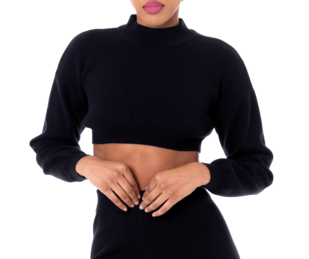 Dai Moda Women's Charlie Micro Crop Sweater