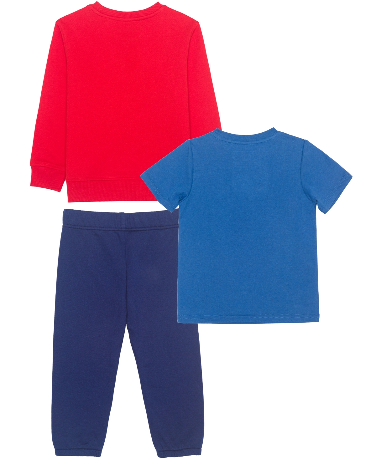 Spider-man Boys Toddler 2t-5t 3-piece Printed T-shirt, Short-sleeve T-shirt And Joggers Set In Multi