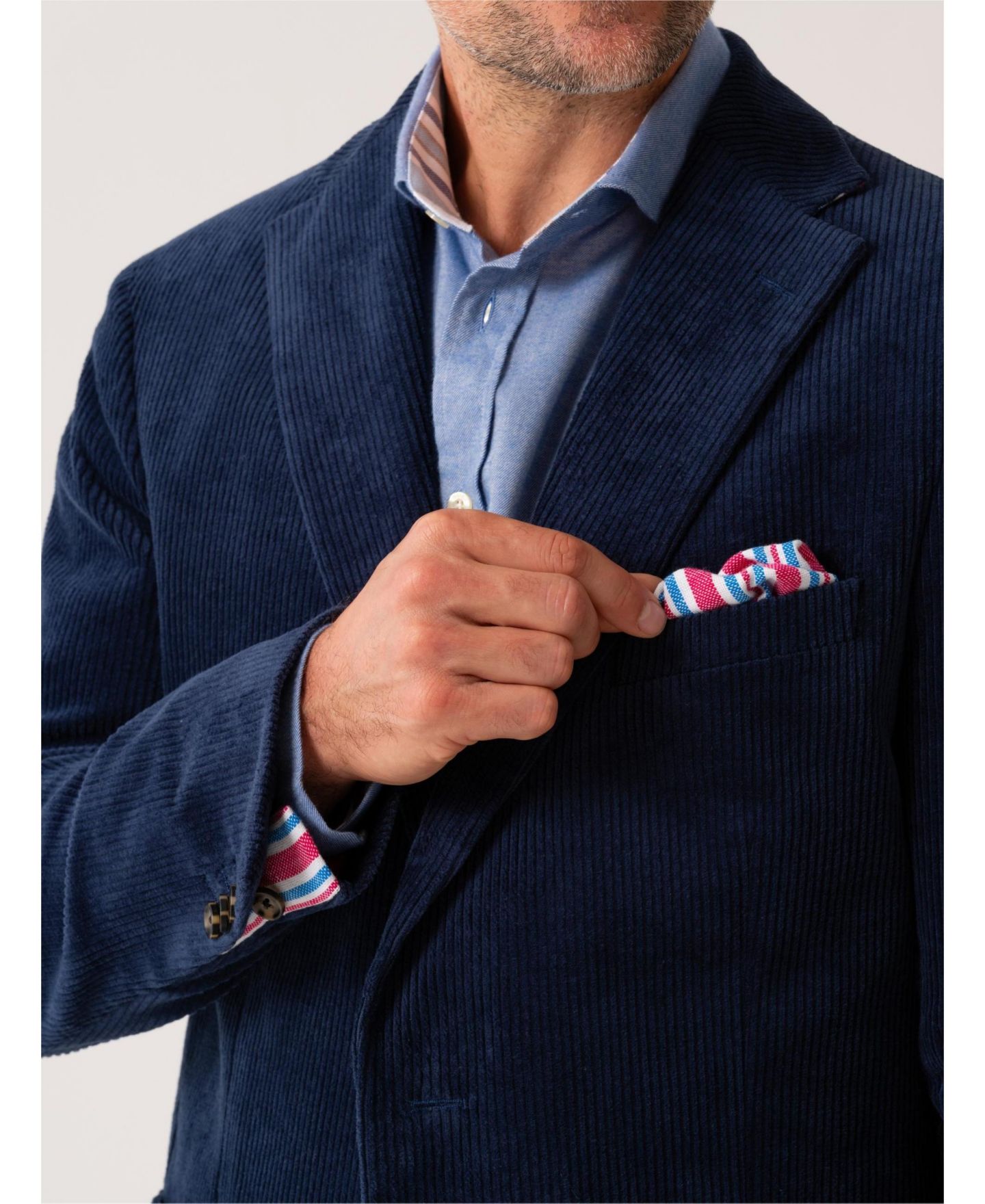 Мужской пиджак Koy Clothing Premium Blend Corduroy Blazer, цвет: Синий — фото 5