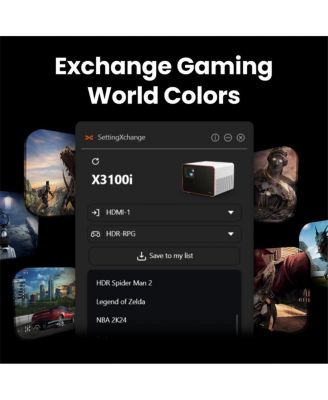 X3100i 4K UHD HDR 4LED DLP Gaming Projector