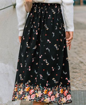 Women's Shadow Blossom Floral Maxi Skirt