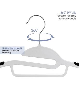 Home 50 Piece Non Slip Hanger with U-slide in White and Black