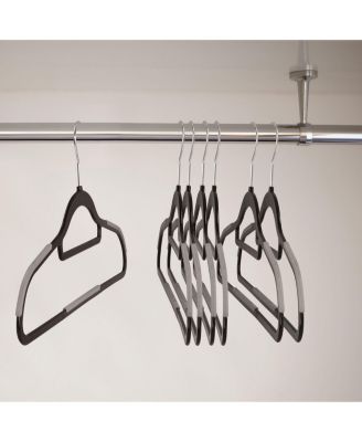 Home 50 Piece Plastic Non Slip Hanger in Black and Gray
