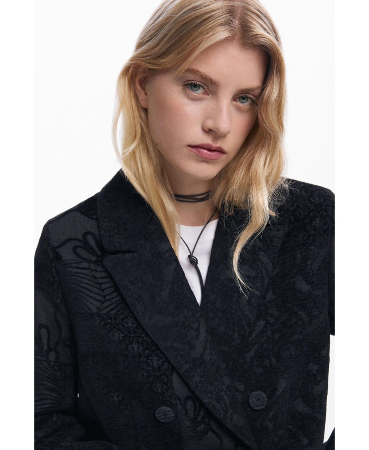 Desigual Women's Black textured coat