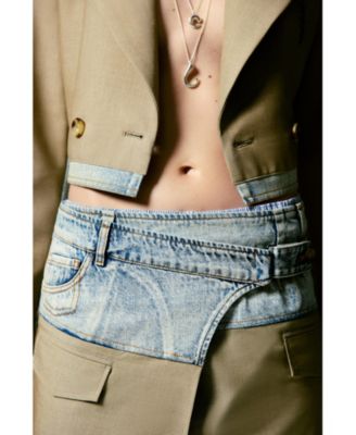 Women's Crop blazer with two materials