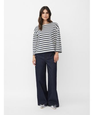 Women's Wide Leg Button Fastening Jeans