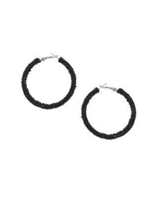 Embellished Cluster Hoop Earrings