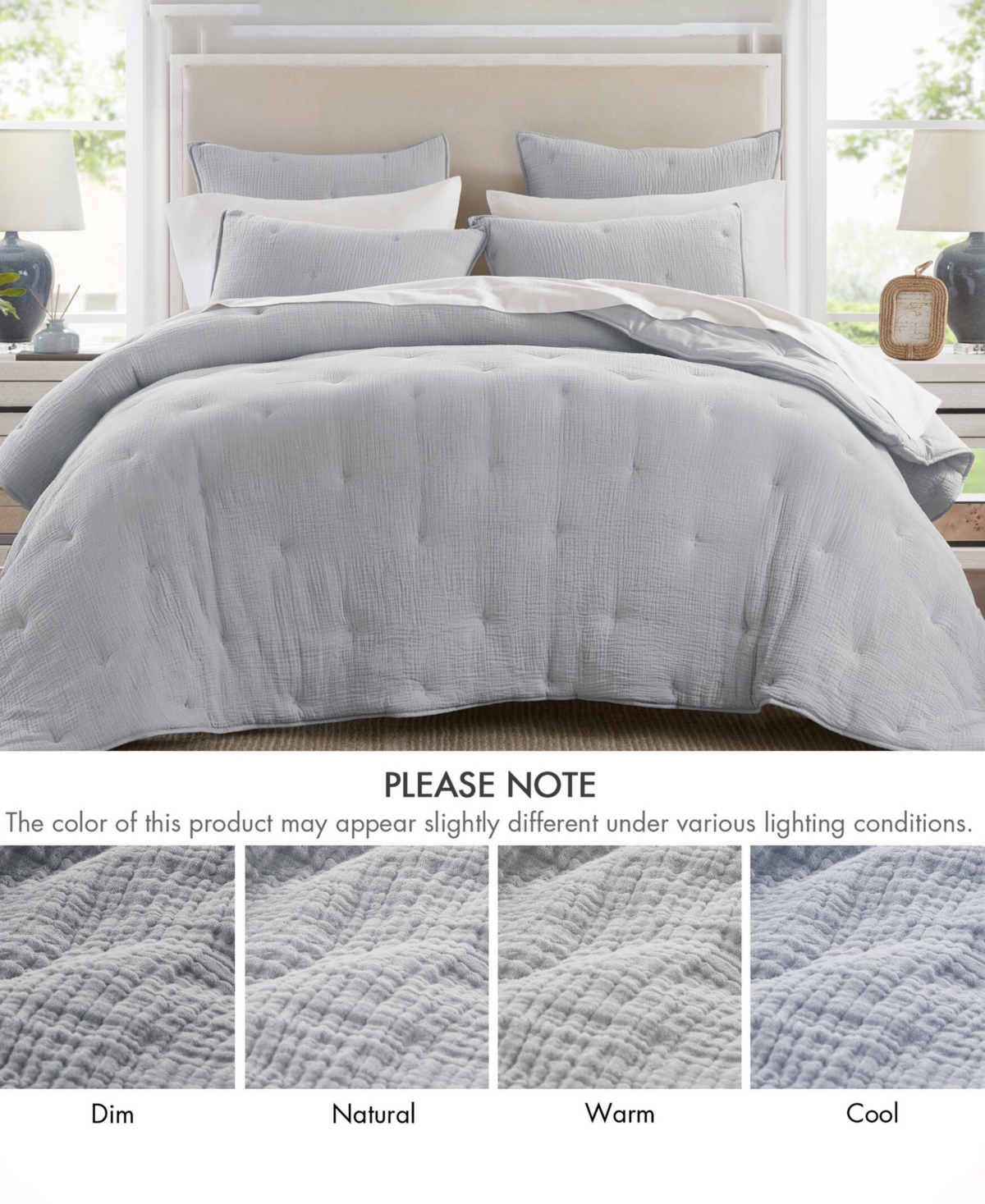 Harbor House Breeze Cotton Embroidered 3-Pc. Quilt Set