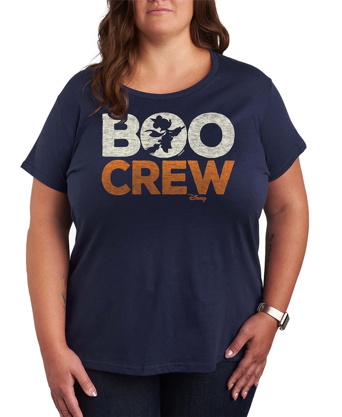 Disney Halloween Minnie Mouse Boo Crew Women's Short Sleeve Graphic T-shirts