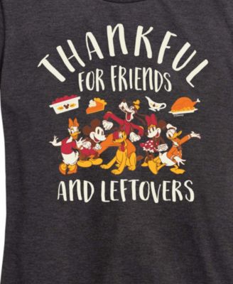 Disney Mickey and Friends Thanksgiving Leftovers Women's Short Sleeve Graphic T-shirts