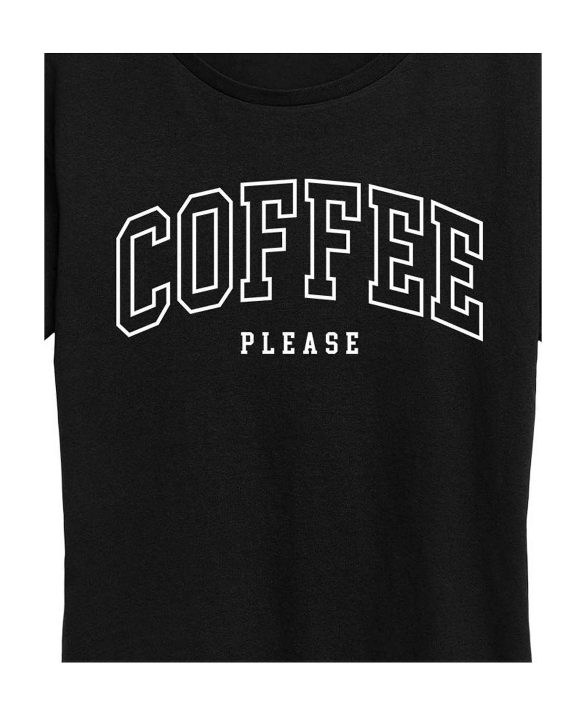 Hybrid Apparel Coffee Please Women's Short Sleeve Graphic T-shirts In Black