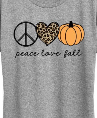 Peace Love Plus Size Pumpkin Women's Short Sleeve Graphic T-shirts