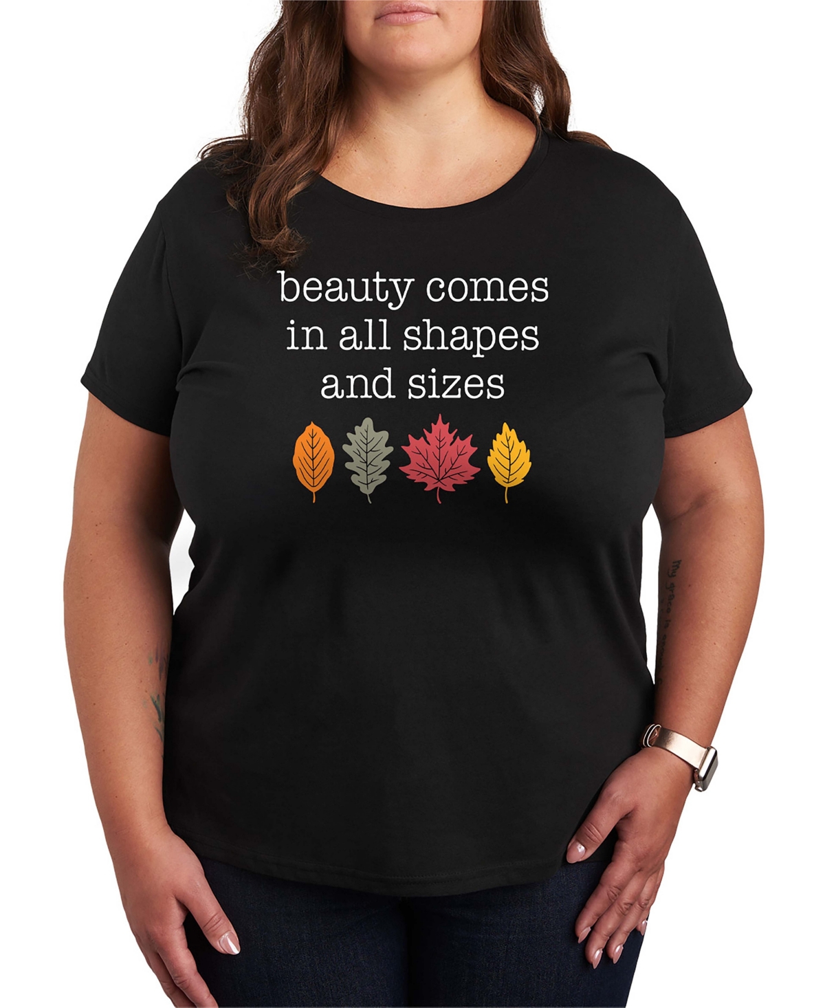 Hybrid Apparel Plus SizeLeaves Beauty Women's Short Sleeve Graphic T-shirts