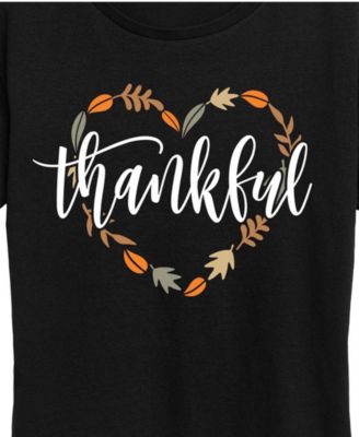 Plus Size Heart Thankful Women's Short Sleeve Graphic T-shirts