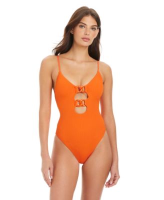 Stay Connected Over The Shoulder Open Front Swimsuit